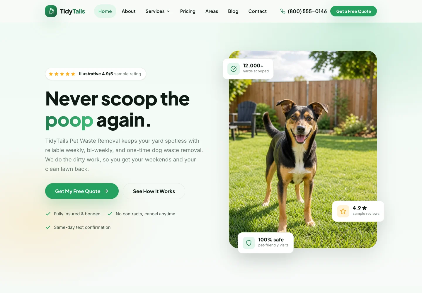 TidyTails website preview