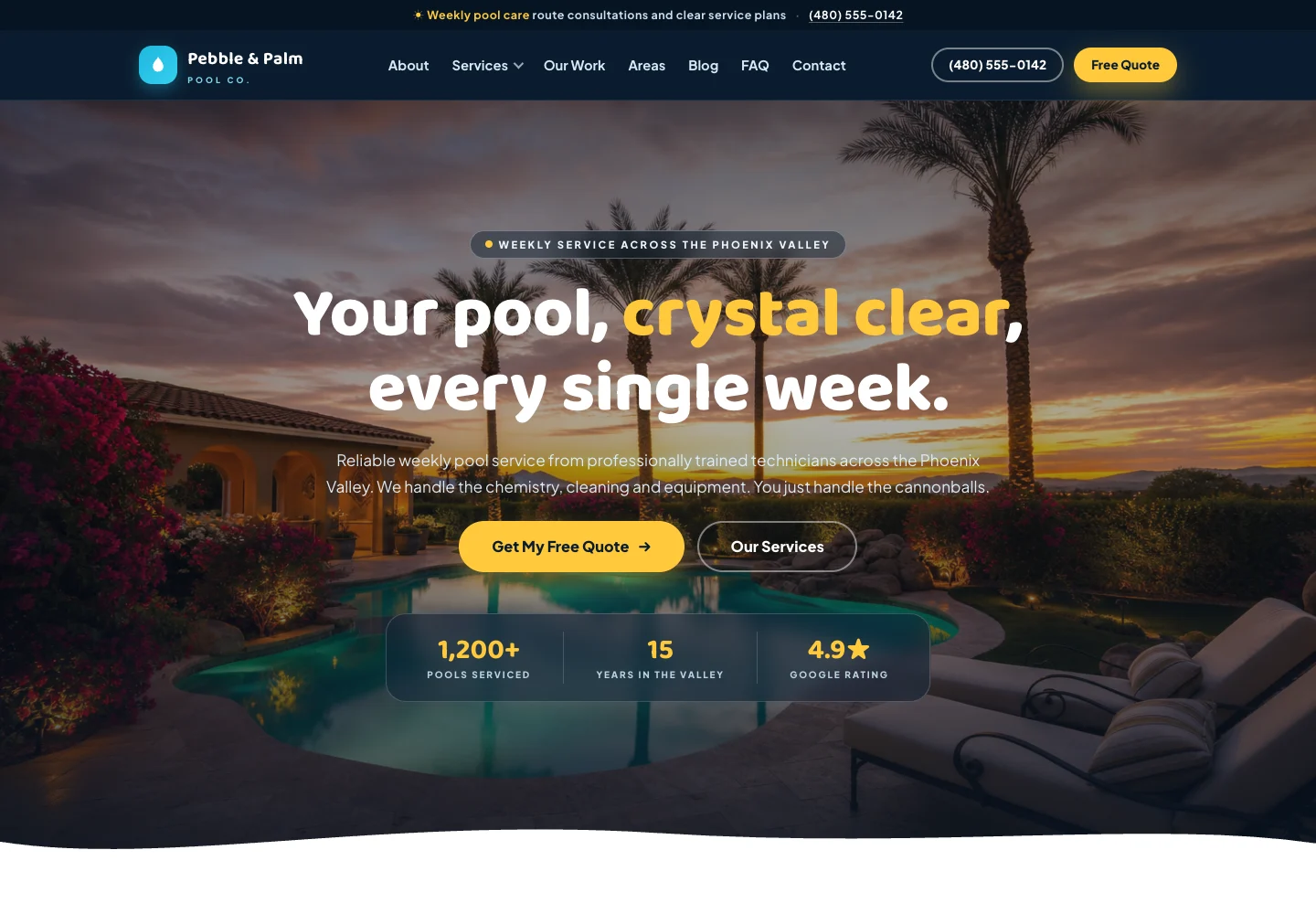 Pebble & Palm website preview