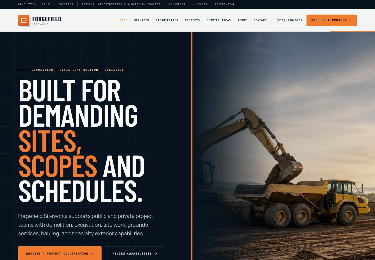 Forgefield Siteworks website preview