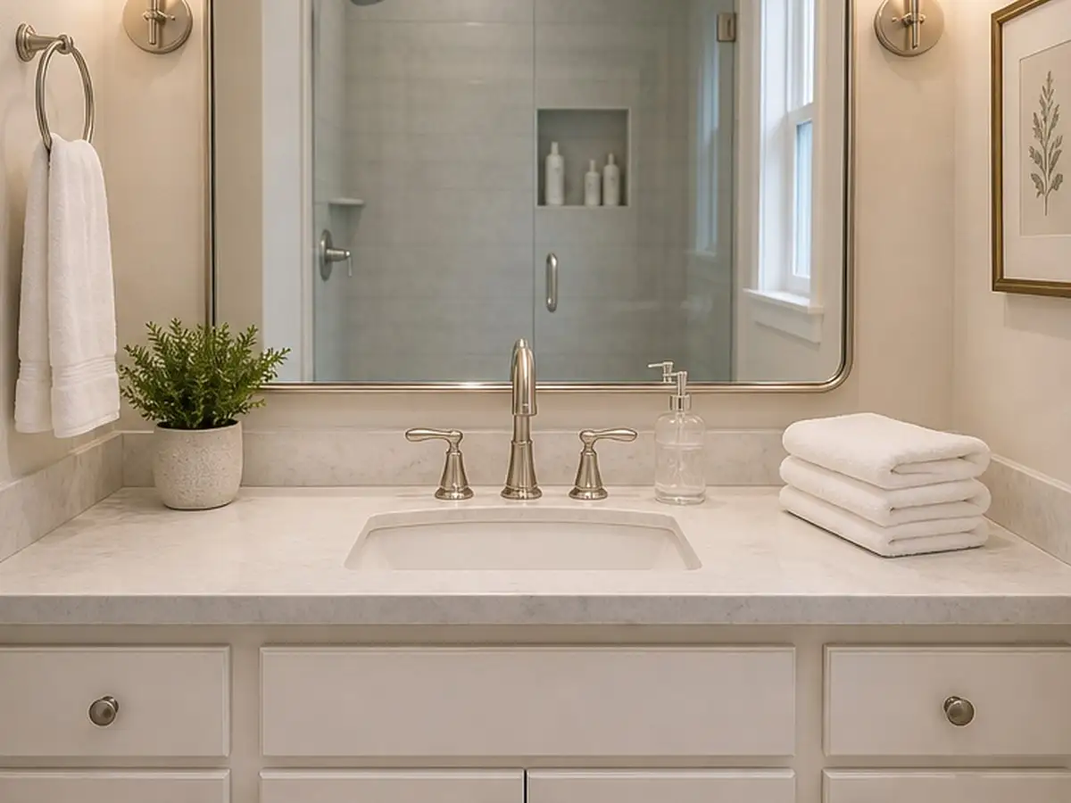Gleaming bathroom after