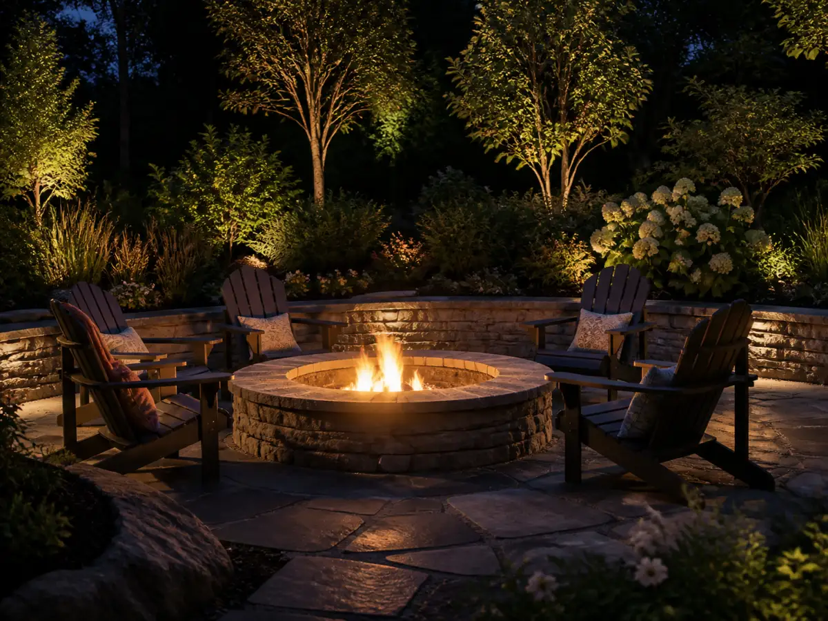 Fire pit lounge night