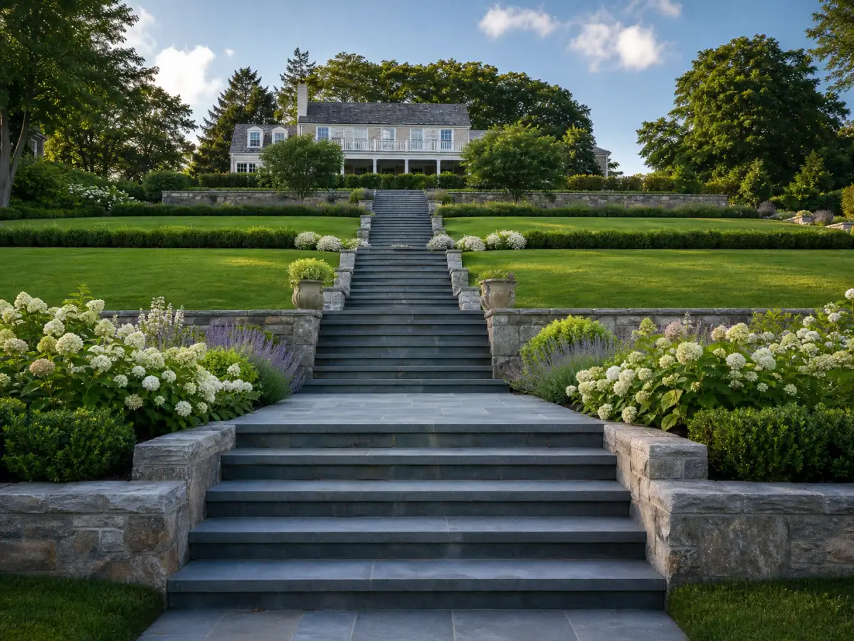 Grand bluestone staircase