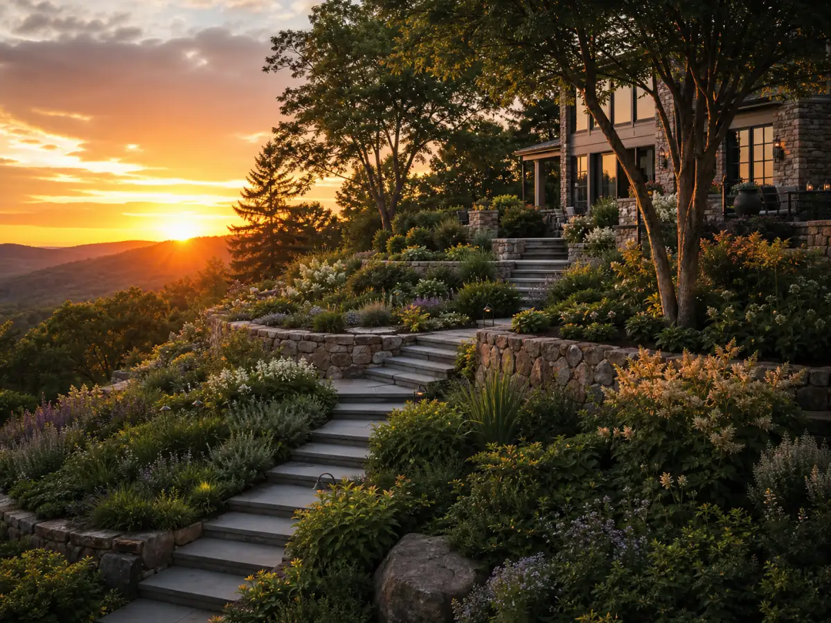 Hillside estate terraces