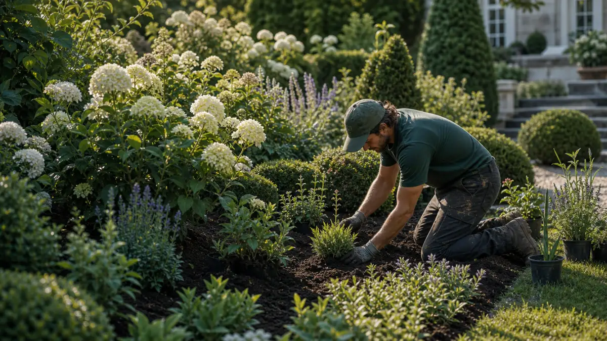 Perennial planting hydrangeas