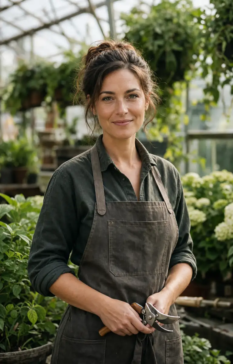 Head horticulturist in a greenhouse