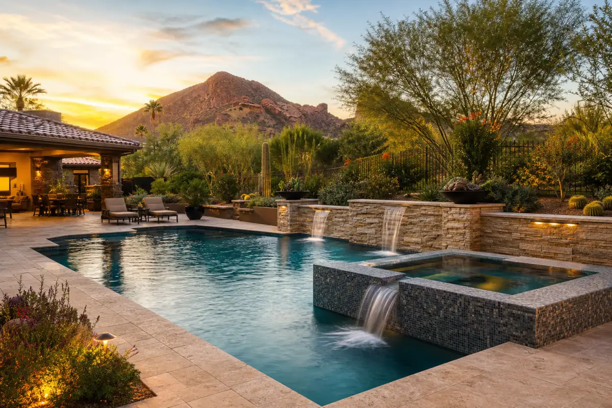 Scottsdale estate pool with Camelback view