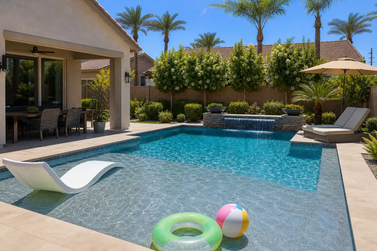 Chandler family pool with play features