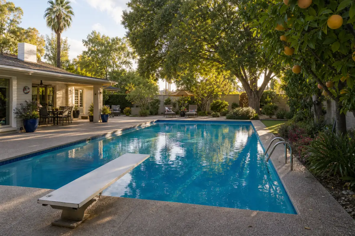 Mesa diving pool in mature neighborhood