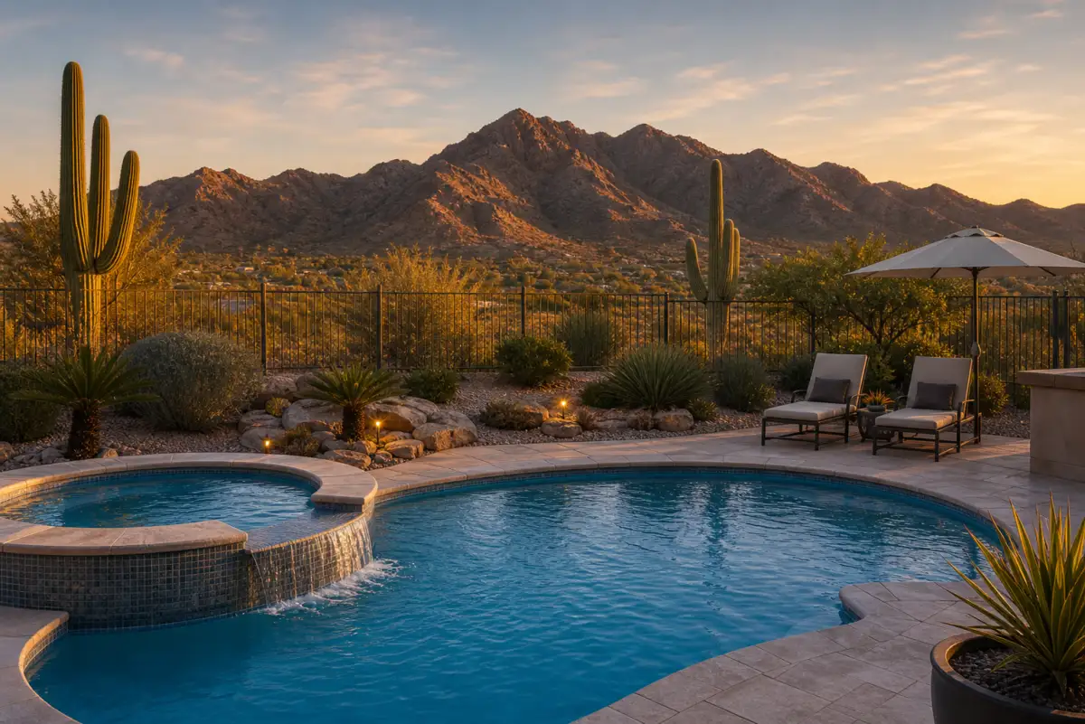 Ahwatukee pool against South Mountain