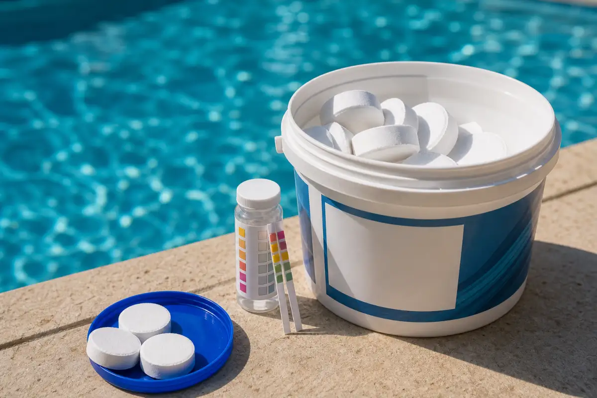 Chlorine tabs and test strips