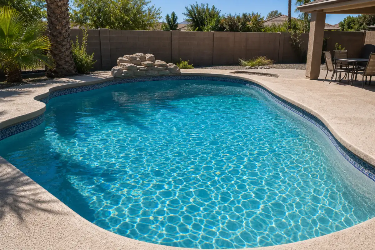 After: the same pool restored to crystal clear
