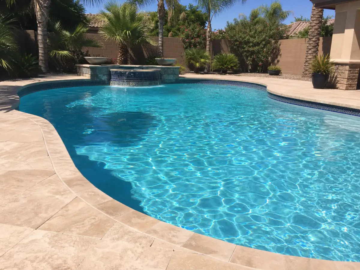 Freshly cleaned sparkling pool