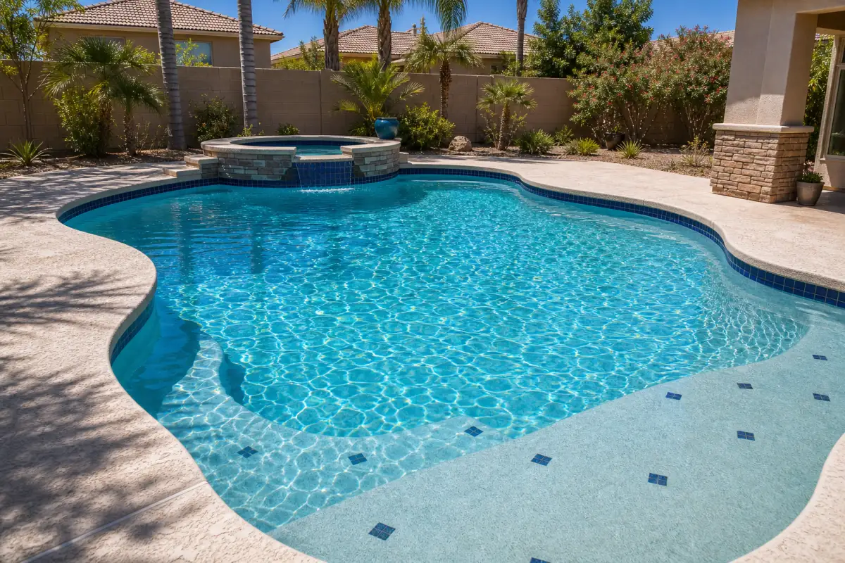 After: the same pool crystal clear