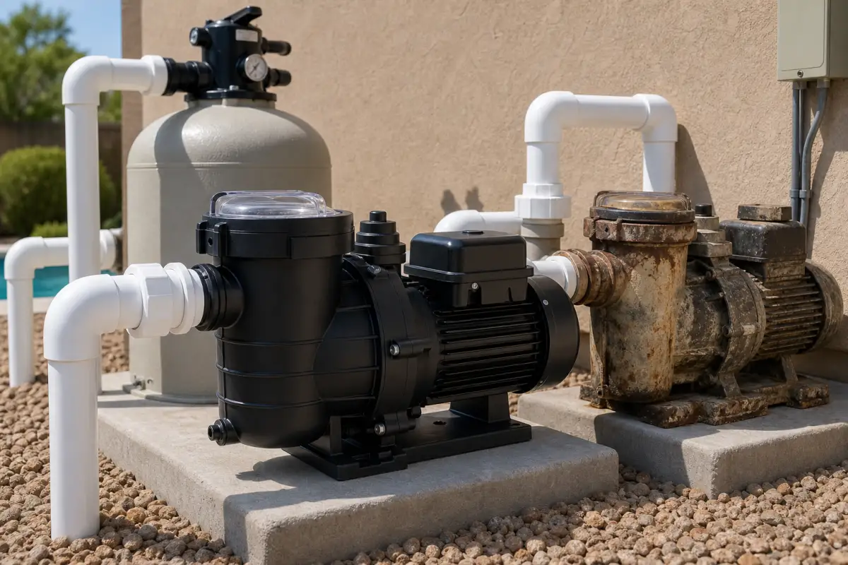 New variable-speed pump on equipment pad