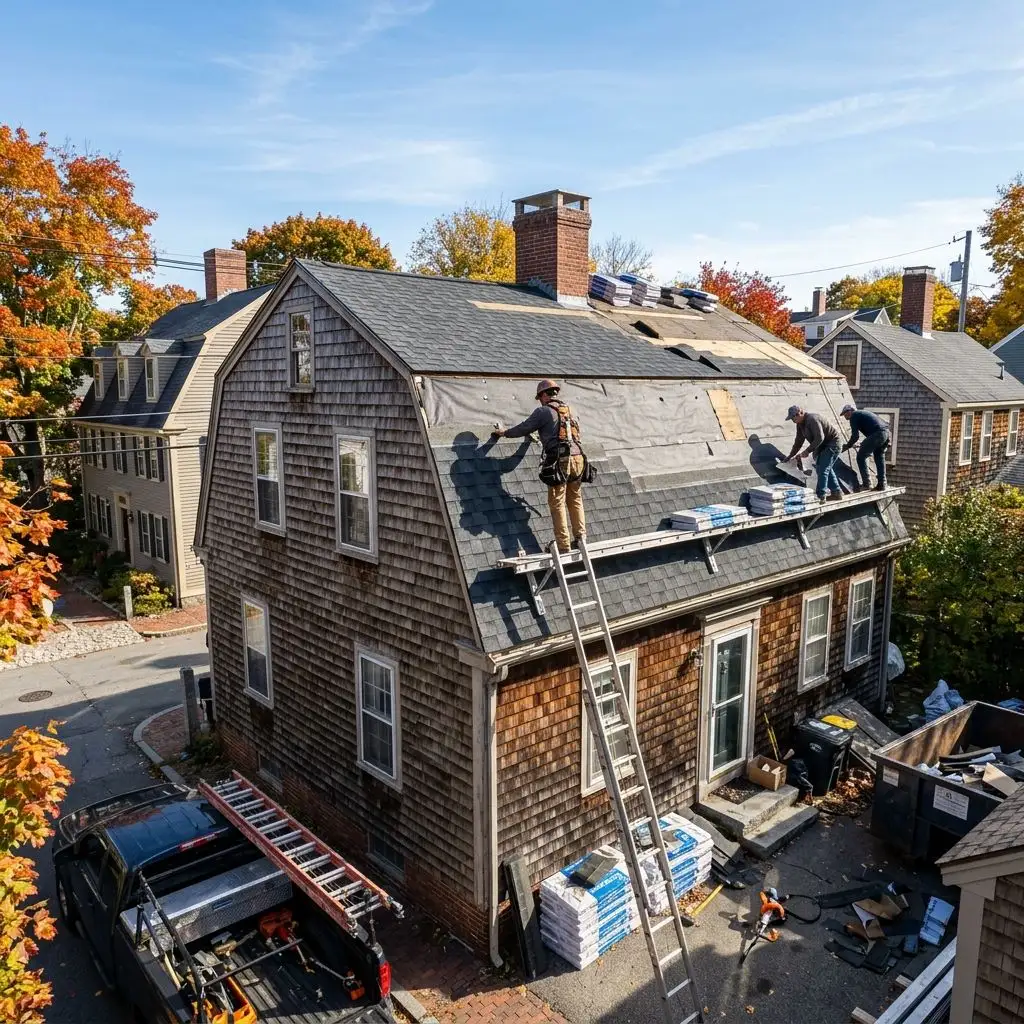 Old Town gambrel reroof