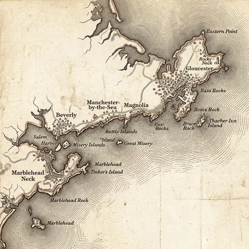 Engraved map of the North Shore