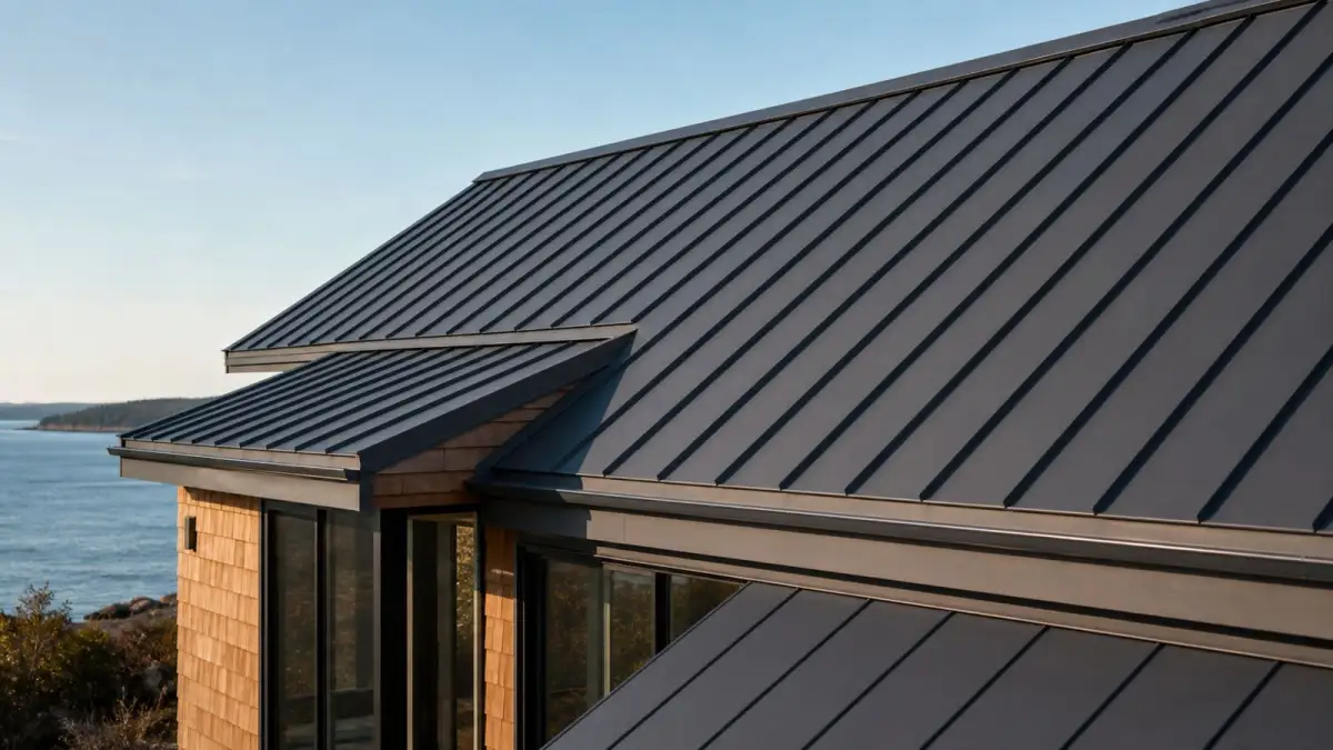 Standing seam steel roof