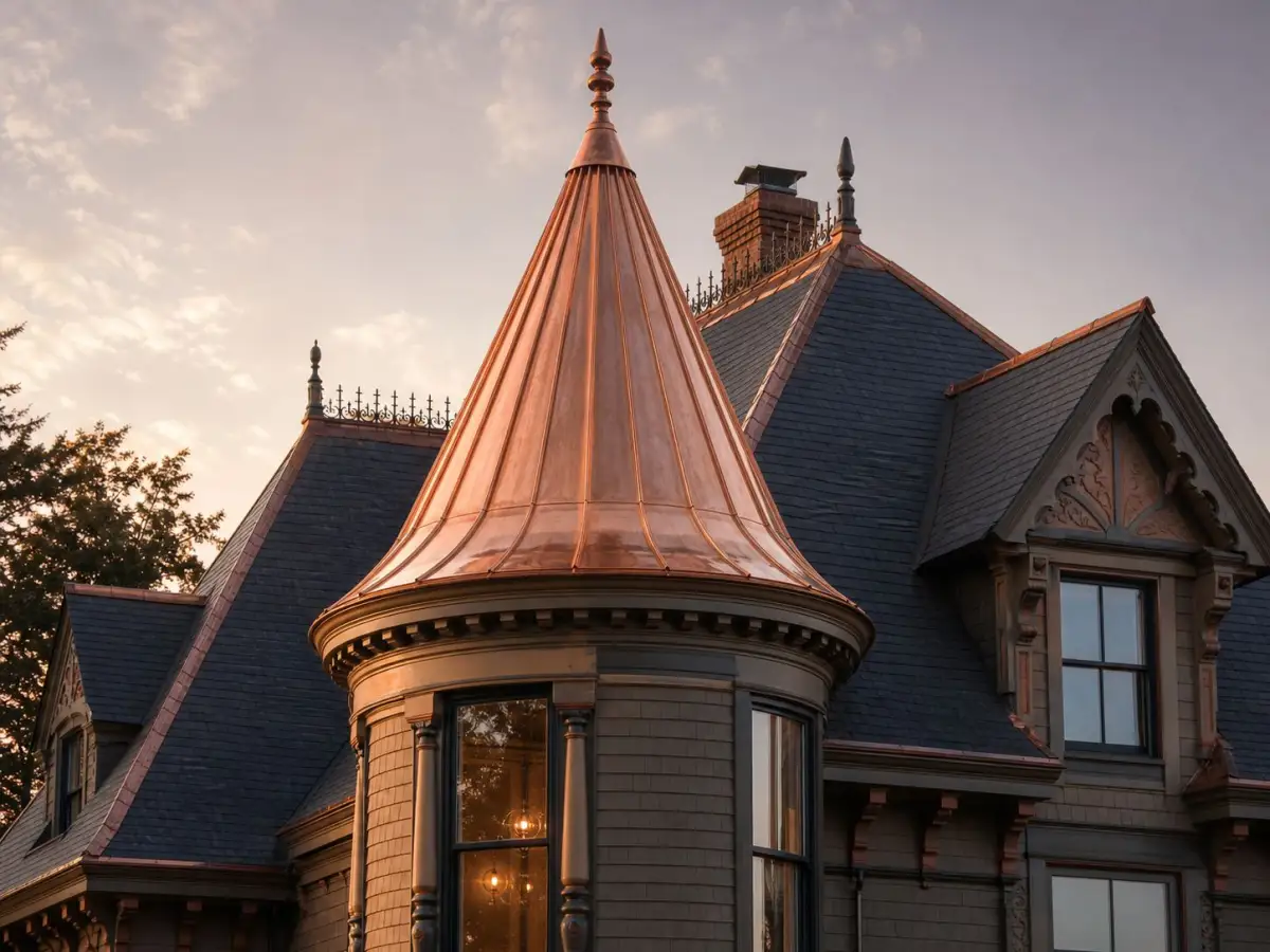 Copper turret roof