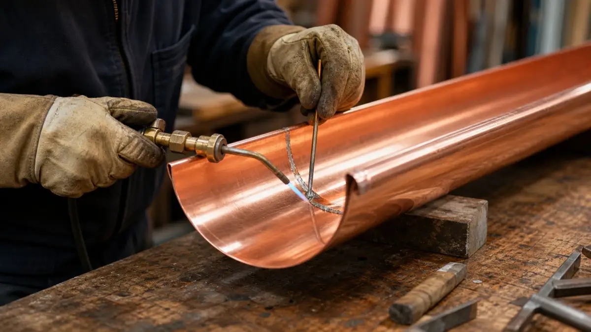 Copper gutter work
